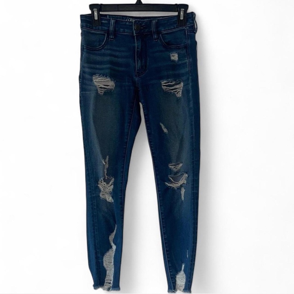 American Eagle Distressed Super Stretch Jegging Skinny Jeans 2
